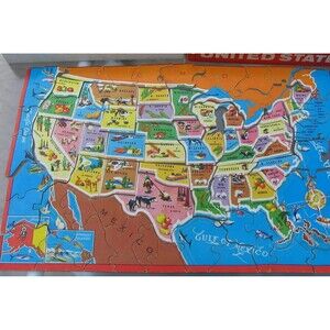 US & World Puzzle - 2 in 1 - Saalfield Artcraft - Complete - No Box